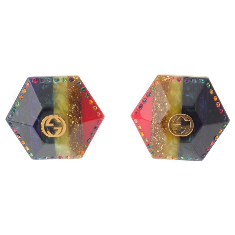 Gucci Gg Interlocking Colored Stone Earrings Acce… - image 1